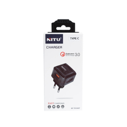 شارژر دیواری فست شارژ QC3.0 نیتو (Nitu) مدل NT-TC40F همراه با کابل Type-C