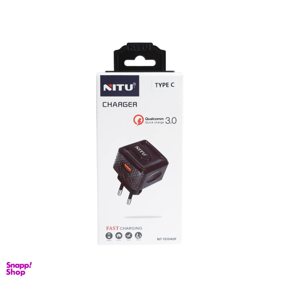 شارژر دیواری فست شارژ QC3.0 نیتو (Nitu) مدل NT-TC40F همراه با کابل Type-C