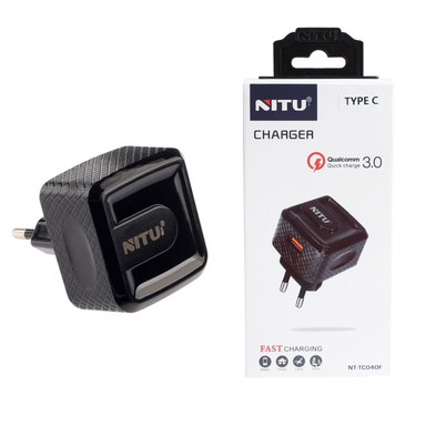 شارژر دیواری فست شارژ QC3.0 نیتو (Nitu) مدل NT-TC40F همراه با کابل Type-C