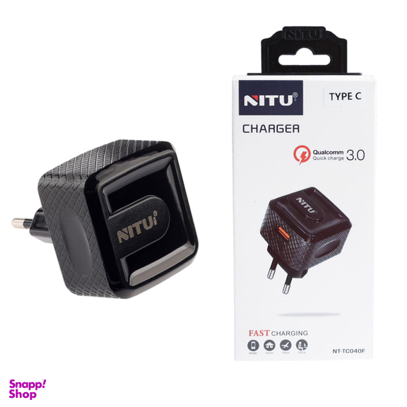 شارژر دیواری فست شارژ QC3.0 نیتو (Nitu) مدل NT-TC40F همراه با کابل Type-C