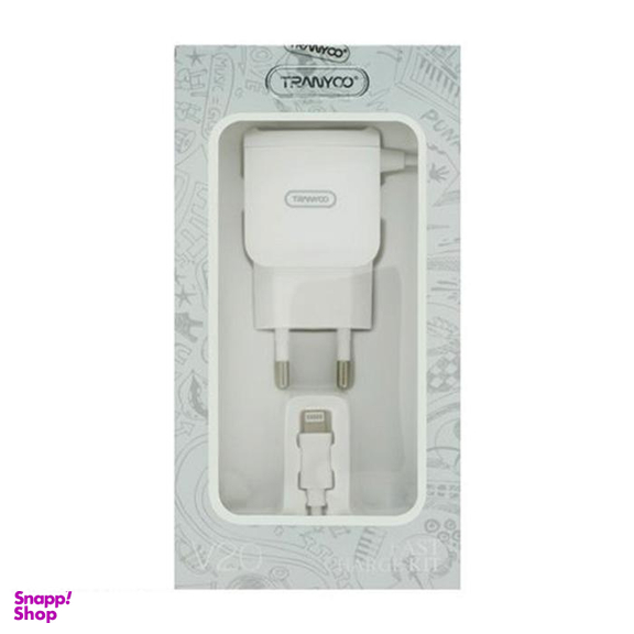 شارژر دیواری ترانیو (Tranyoo) مدل V20 همراه با کابل لایتنینگ