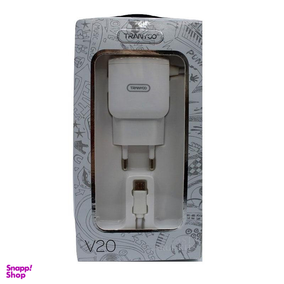 شارژر دیواری ترانیو (Tranyoo) مدل V20 همراه با کابل MicroUsb