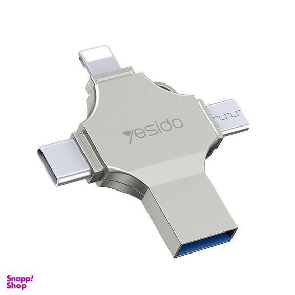 مبدل +‌ فلش مموری یسیدو (Yesido) مدل FL10 ظرفیت 128 گیگابایت