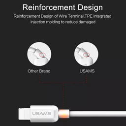 کابل تبدیل USB به لایتنینگ یوسمز (Usams) مدل US-SJ097S طول 1 متر