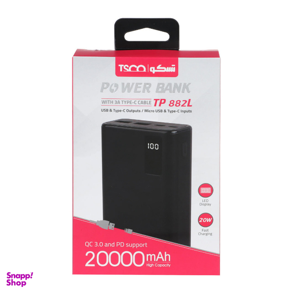 شارژر همراه تسکو مدل TP 882L ظرفیت 20000 میلی آمپر ساعت