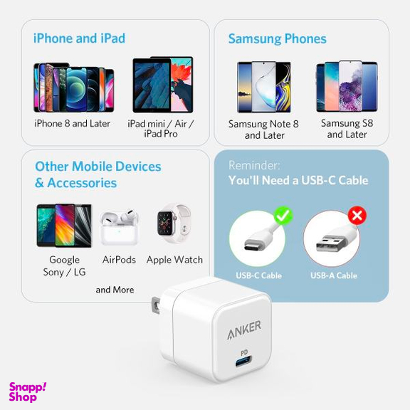 شارژر دیواری انکر مدل PowerPort III A2149 Cube