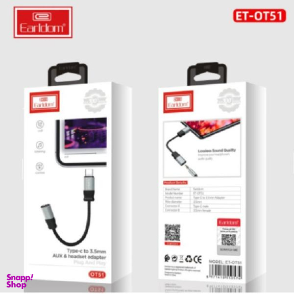 مبدل USB-C به جک 3.5 میلی متری ارلدام (Ealrdom) مدل OT51