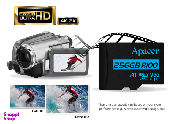 کارت حافظه microSDXC اپیسر (Apacer) مدل V30 کلاس 10 استاندارد UHS-I U3 سرعت 100MBps ظرفیت 128 گیگابایت به همراه آداپتور SD