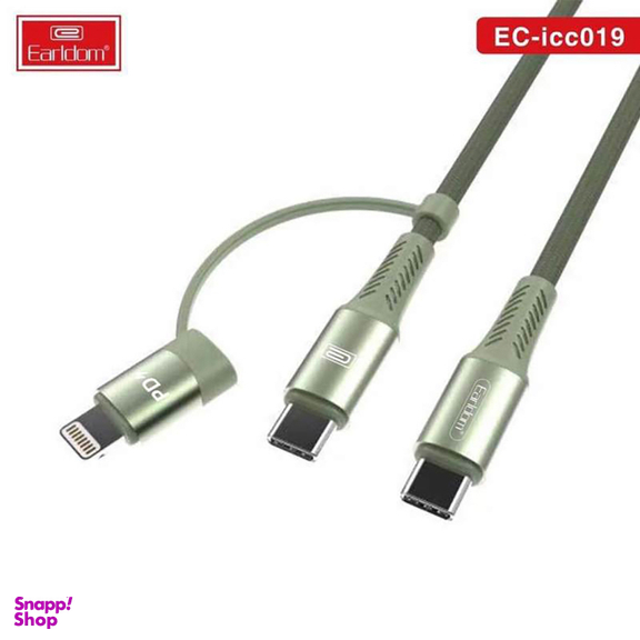 کابل تبدیل USB-C به USB-C/ لایتنینگ ارلدام (Ealrdom) مدل ET-ICC019 طول 1 متر