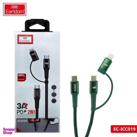 کابل تبدیل USB-C به USB-C/ لایتنینگ ارلدام (Ealrdom) مدل ET-ICC019 طول 1 متر