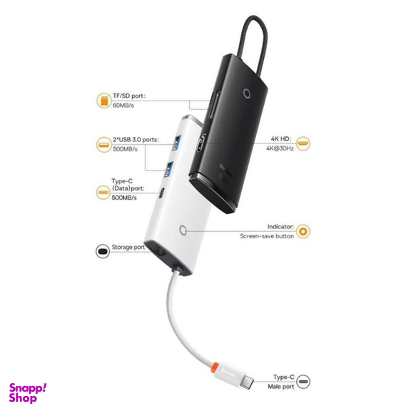 هاب 6 پورت Type-C بیسوس مدل BS-OH019