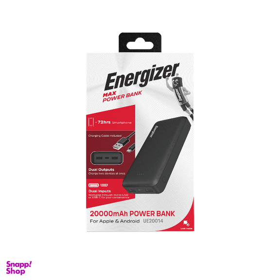 پاوربانک انرجایزر (Energizer) مدل UE20014 ظرفیت 20000 میلی آمپر ساعت