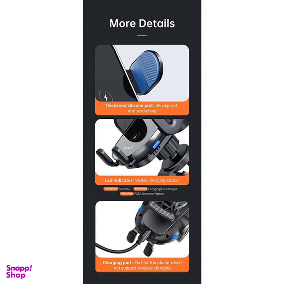 پایه نگهدارنده و شارژر بی سیم گوشی موبایل مک دو دو (Mcdodo) مدل MC1600