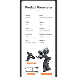 پایه نگهدارنده و شارژر بی سیم گوشی موبایل مک دو دو (Mcdodo) مدل MC1600