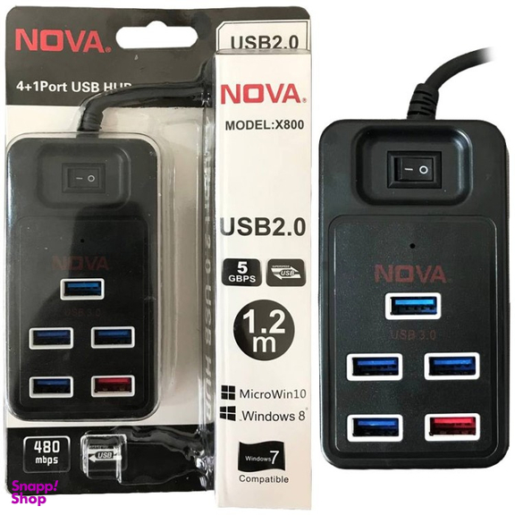 هاب پنج پورت USB3٫0 نوا (Nova) مدل X800