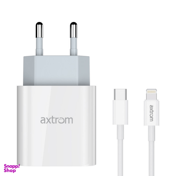 شارژر دیواری 20 وات اکستروم (Axtrom) مدل AWC20WPD به همراه کابل تبدیل لایتنینگ