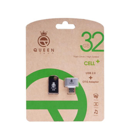 فلش مموری کویین تک (Queen Tech) مدل Cell Plus ظرفیت 32 گیگابایت به همراه مبدل Otg