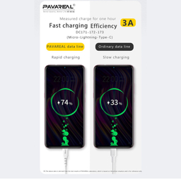 کابل تبدیل USB به لایتنینگ پاواریال (Pavareal) مدل DC-172 طول 1 متر