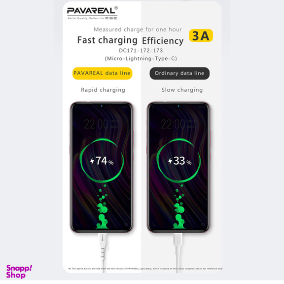 کابل تبدیل USB به لایتنینگ پاواریال (Pavareal) مدل DC-172 طول 1 متر