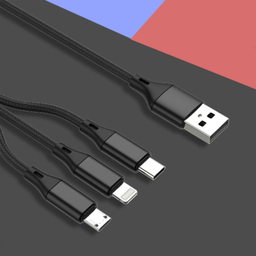 کابل تبدیل USB به MicroUSB / USB-C / لایتنینگ پاواریال (Pavareal) مدل DC66 طول 1٫2 متر