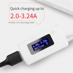 کابل تبدیل USB به MicroUSB / USB-C / لایتنینگ پاواریال (Pavareal) مدل DC66 طول 1٫2 متر