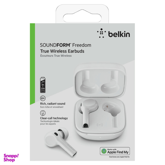 هدفون بی سیم (ایرباد بلوتوث) بلکین (Belkin) مدل AUC002glWH با امکان شارژ بی‌ سیم