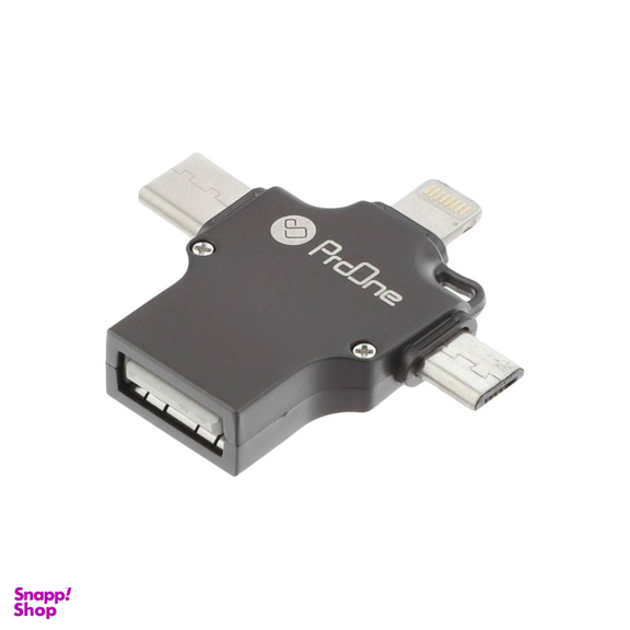 مبدل USB به MicroUSB / Lightning / Type C پرو وان (ProOne) مدل PCO04