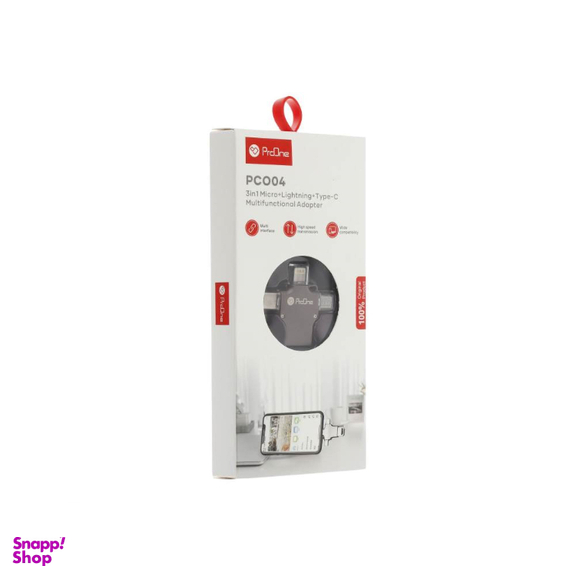 مبدل USB به MicroUSB / Lightning / Type C پرو وان (ProOne) مدل PCO04