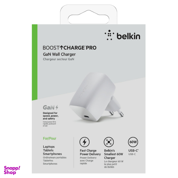 شارژر دیواری شارژ سریع بلکین (Belkin) مدل WCH002vfWH با پورت USB-C