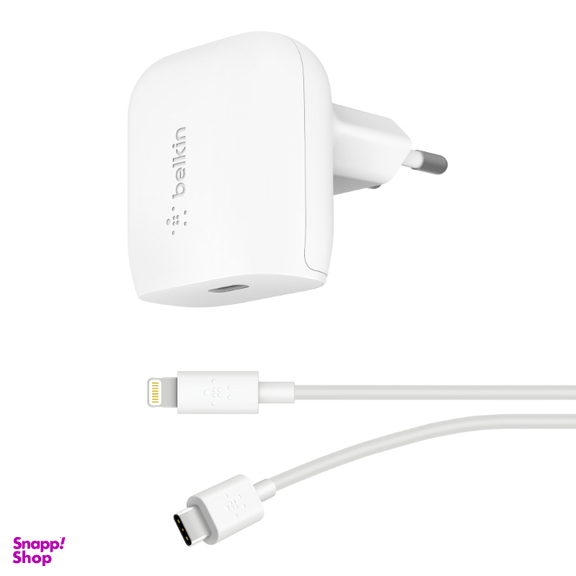 شارژر دیواری شارژ سریع بلکین (Belkin) مدل WCA003vf04WH به همراه کابل لایتنینگ