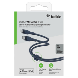 کابل شارژ سریع USB-C به لایتنینگ بلکین (Belkin) مدل CAA009bt3MBL طول 3 متر
