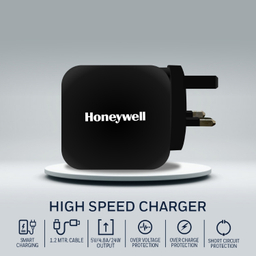 شارژر دیواری هانیول (Honeywell) مدل HC000018/CHG/WCH/BLK/5V/4٫8A/UK با کابل microUSB