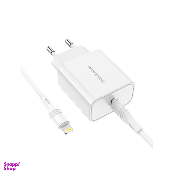 شارژر دیواری بروفون (Borofone) مدل BA57A PD 20W به همراه کابل تبدیل لایتنینگ
