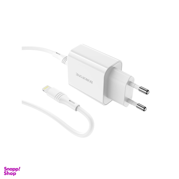شارژر دیواری بروفون (Borofone) مدل BA57A PD 20W به همراه کابل تبدیل لایتنینگ
