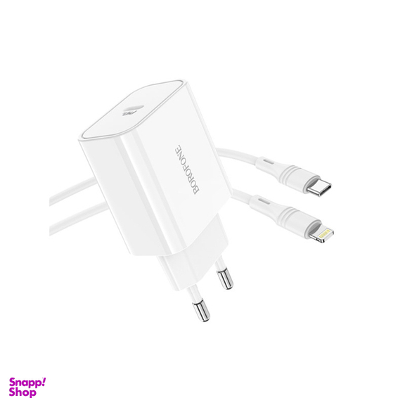 شارژر دیواری بروفون (Borofone) مدل BA57A PD 20W به همراه کابل تبدیل لایتنینگ