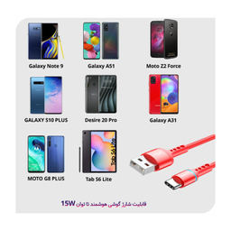 کابل تبدیل USB به USB-C بروفون (Borofone) مدل BU33 طول 1٫2 متر