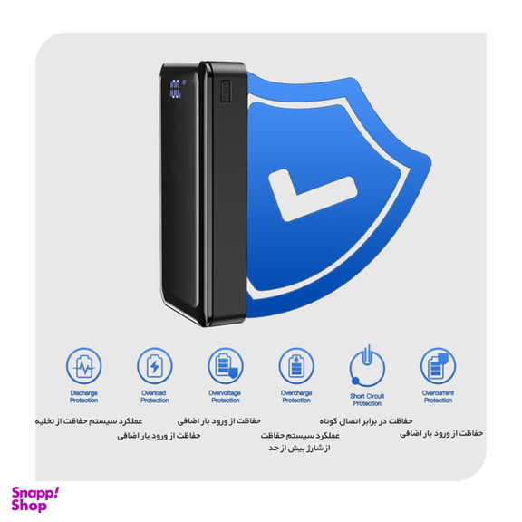 شارژر همراه بروفون (Borofone) مدل BJ8 ظرفیت 30000 میلی‌ آمپر ساعت