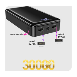 شارژر همراه بروفون (Borofone) مدل BJ8 ظرفیت 30000 میلی‌ آمپر ساعت