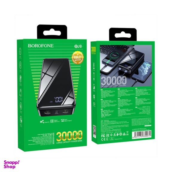 شارژر همراه بروفون (Borofone) مدل BJ8 ظرفیت 30000 میلی‌ آمپر ساعت