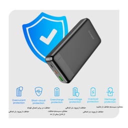 شارژر همراه بروفون (Borofone) مدل BJ19A 20WPD+QC3٫0 ظرفیت 20000 میلی‌ آمپر ساعت