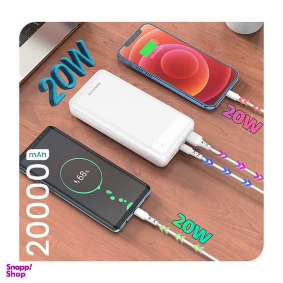 شارژر همراه بروفون (Borofone) مدل BJ19A 20WPD+QC3٫0 ظرفیت 20000 میلی‌ آمپر ساعت