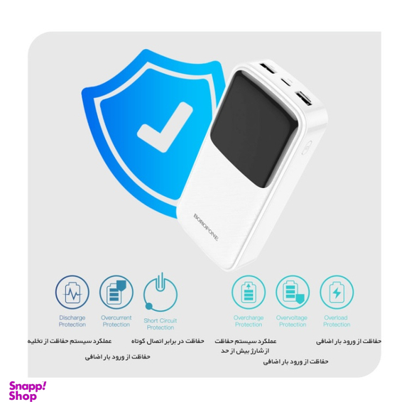 شارژر همراه بروفون (Borofone) مدل BJ17A ظرفیت 20000 میلی‌ آمپر ساعت