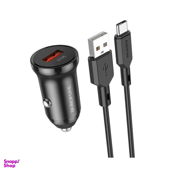 شارژر فندکی بروفون (Borofone) مدل BZ18 QC3٫0 18W به همراه کابل تبدیل USB-C