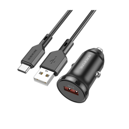 شارژر فندکی بروفون (Borofone) مدل BZ18 QC3٫0 18W به همراه کابل تبدیل USB-C