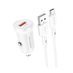 شارژر فندکی بروفون (Borofone) مدل BZ18 QC3٫0 18W به همراه کابل تبدیل USB-C