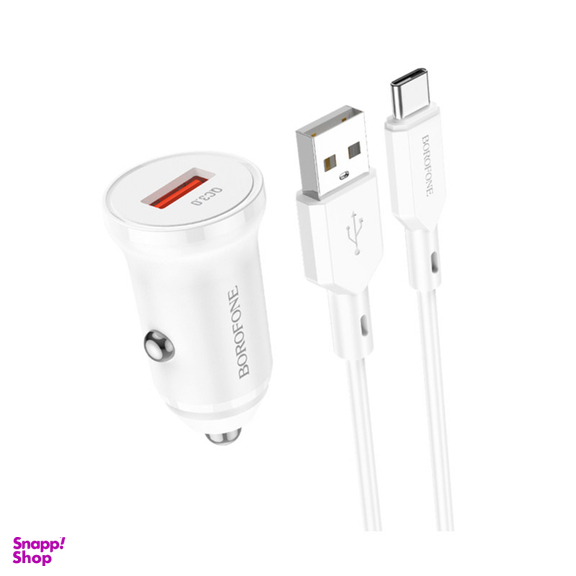 شارژر فندکی بروفون (Borofone) مدل BZ18 QC3٫0 18W به همراه کابل تبدیل USB-C