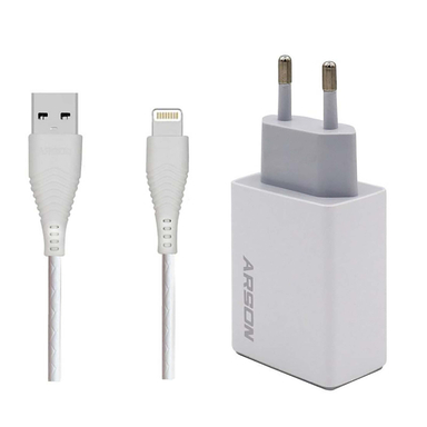 شارژر دیواری آرسون (Arson) مدل AN-W3A به همراه کابل تبدیل Lightning