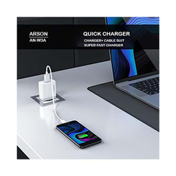 شارژر دیواری آرسون (Arson) مدل AN-W3A به همراه کابل تبدیل Lightning