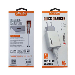 شارژر دیواری آرسون (Arson) مدل AN-W3A به همراه کابل تبدیل Lightning