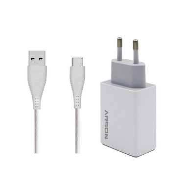 شارژر دیواری آرسون (Arson) مدل AN-W3A به همراه کابل تبدیل USB-C